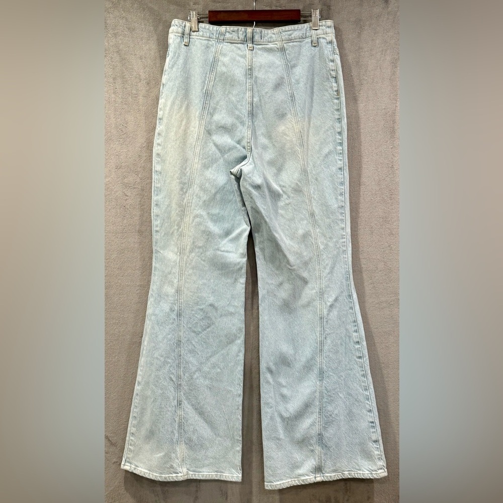 We The Free Free People Sz 32 Florence Flare Leg High Rise Blue Jeans Hippie Y2K - Picture 7 of 11